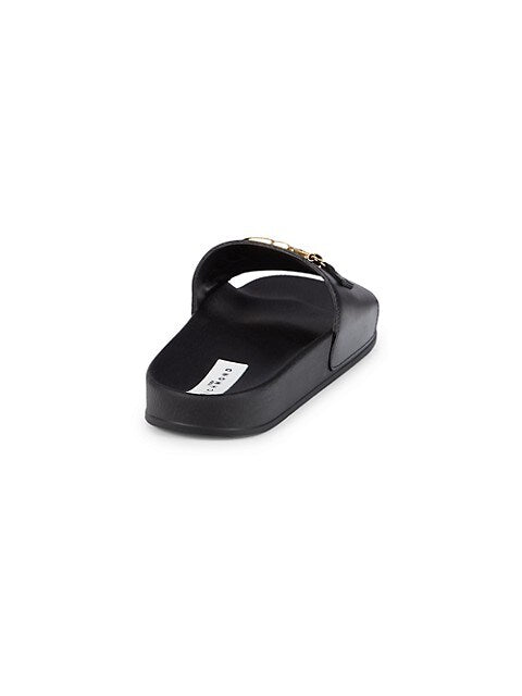John Richmond Logo Leather Slides