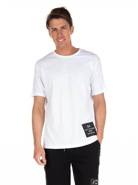 KARL LAGERFELD Logo Label T-shirt In White