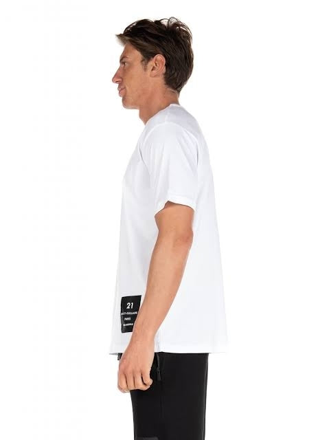 KARL LAGERFELD Logo Label T-shirt In White