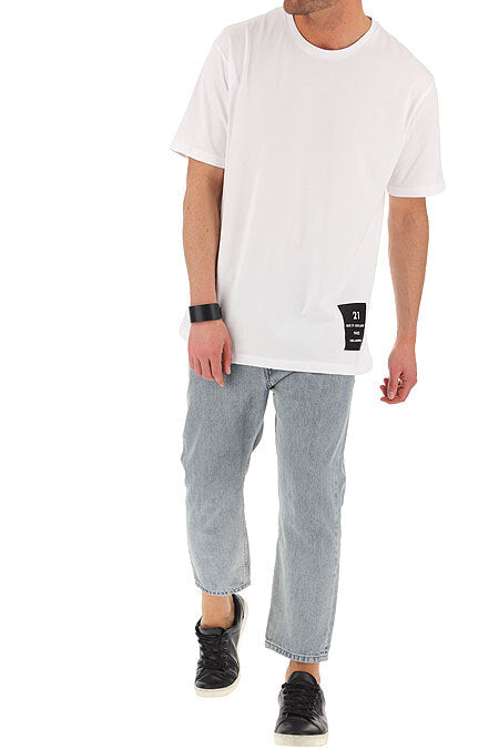 KARL LAGERFELD Logo Label T-shirt In White