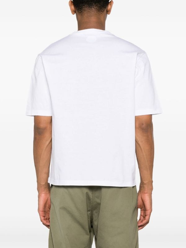Dsquared2 Icon Blur Cool Yellow Logo Cotton T-Shirt In White
