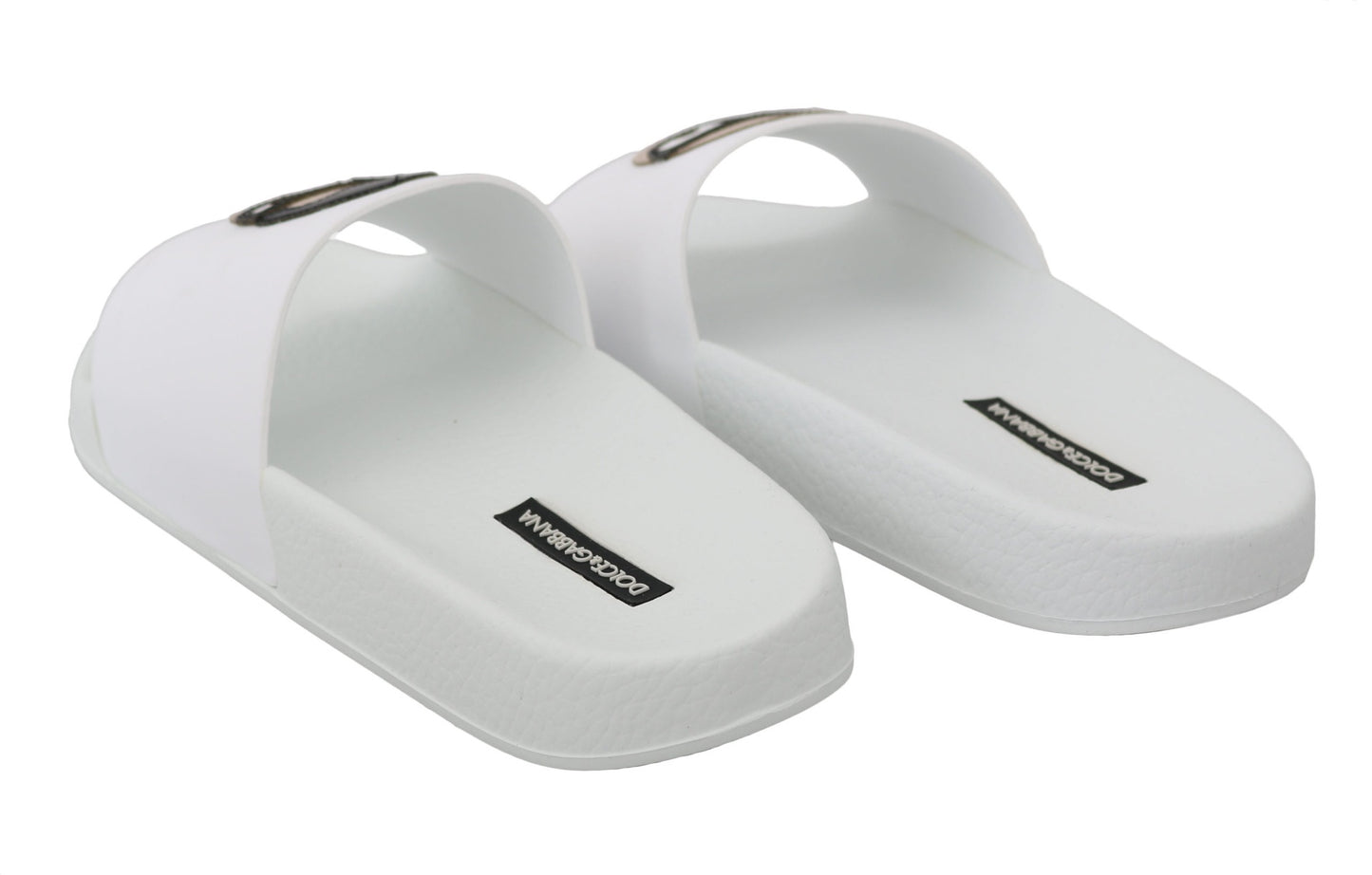 DOLCE & GABBANA
White Leather #dgfamily Slides Shoes Sandals