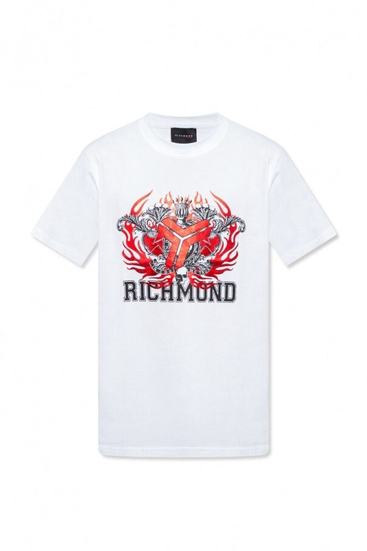JOHN RICHMOND B/W T-SHIRT WITH LOGO