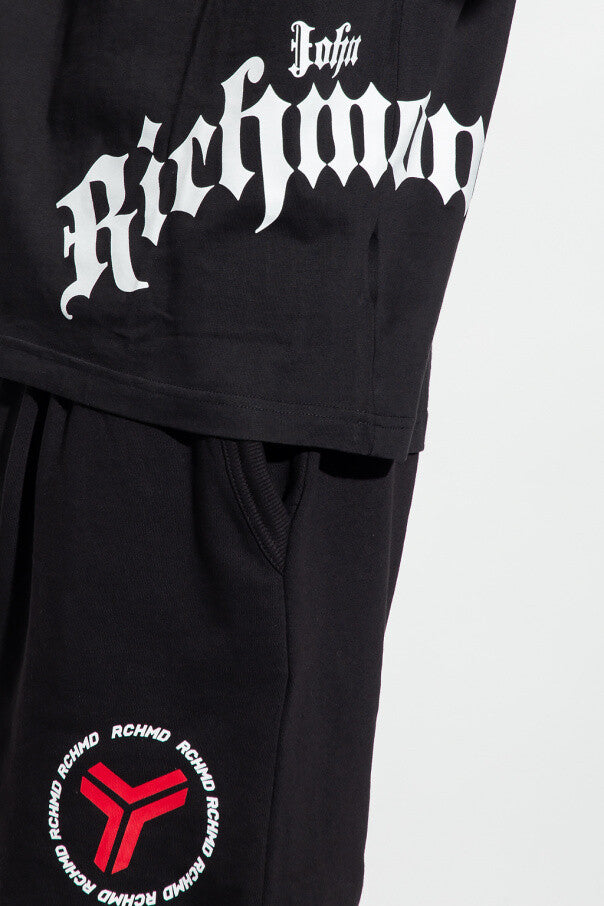 JOHN RICHMOND BLACK T-SHIRT WITH LOGO