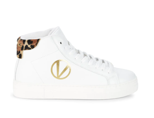 Valentino  Petra Faux Leather & Faux Fur High-Top Runners