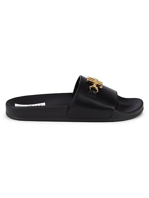 John Richmond Logo Leather Slides