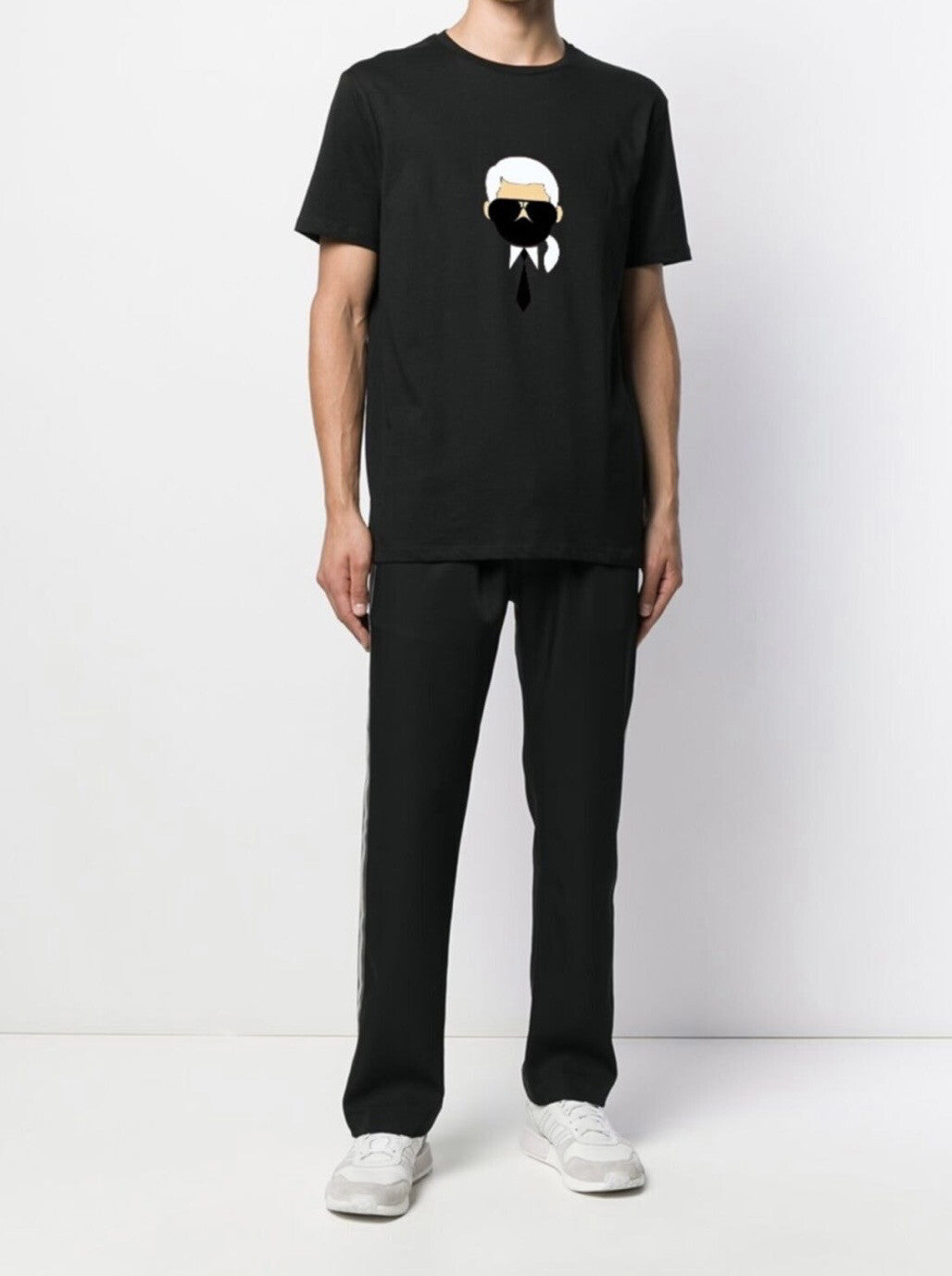 Karltoon Caricature Graphic Mask Print T-shirt