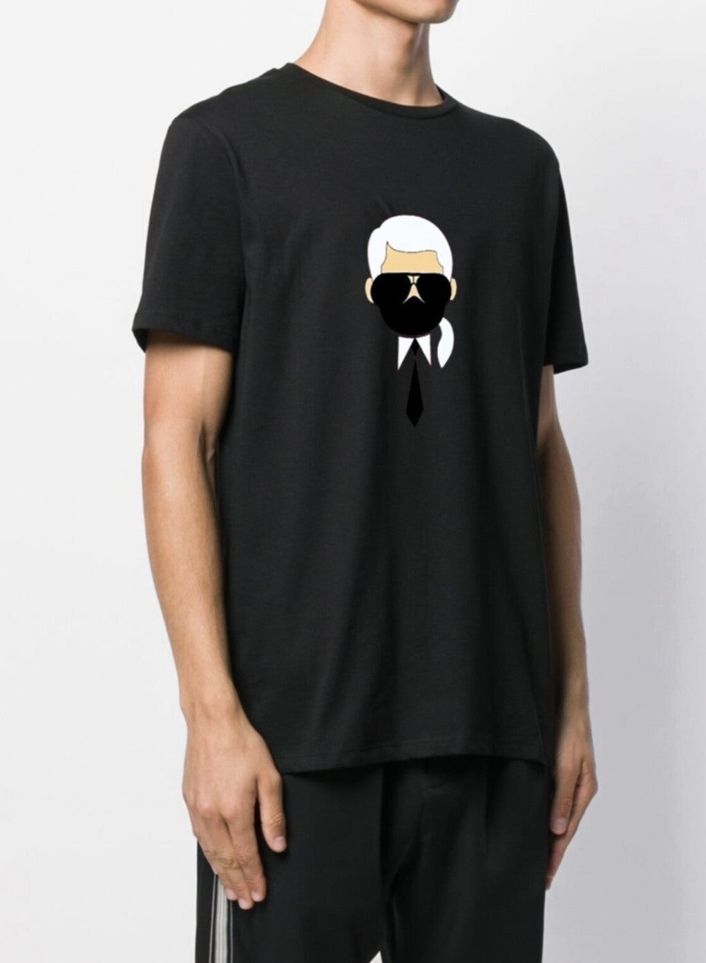 Karltoon Caricature Graphic Mask Print T-shirt