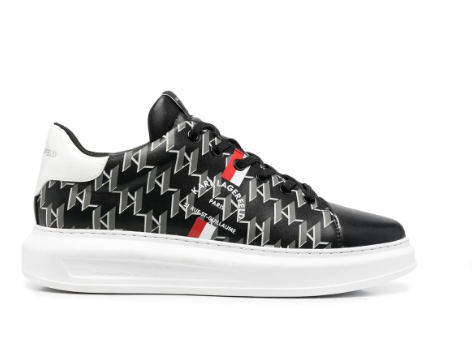 Monogram-pattern leather sneakers