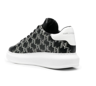 Monogram-pattern leather sneakers