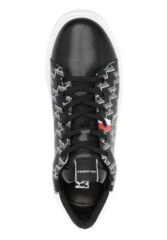 Monogram-pattern leather sneakers