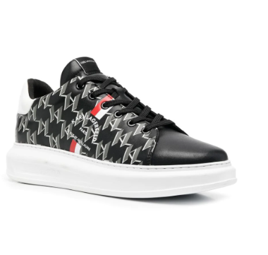 Monogram-pattern leather sneakers