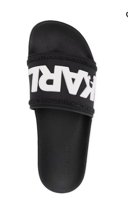 Karl Lagerfeld logo slip-on slides