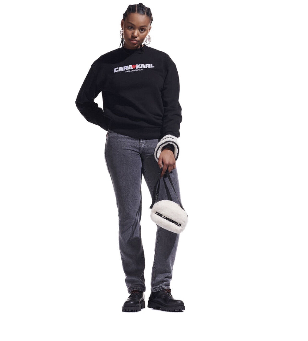 KarlxCara Delevingne logo-print sweatshirt