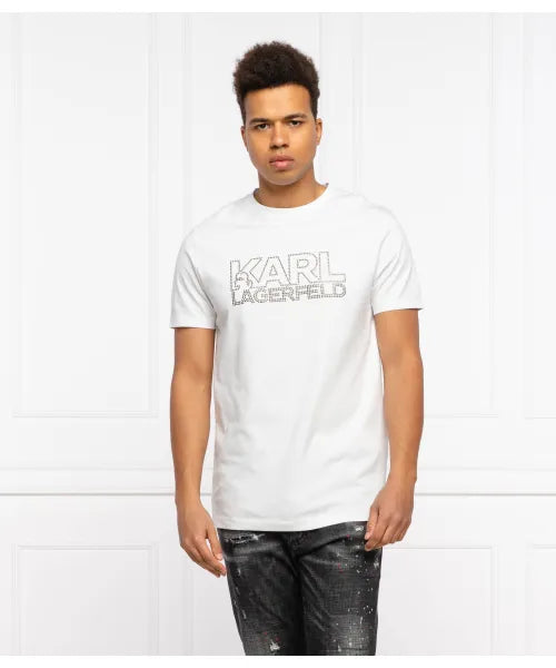 Studded logo print crew-neck T-shirt