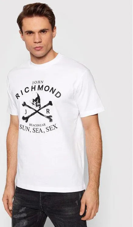 JOHN RICHMOND T-shirt with white skull print