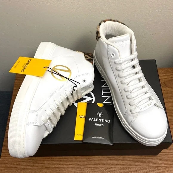 Valentino Petra Faux Leather & Faux Fur High-Top Runners