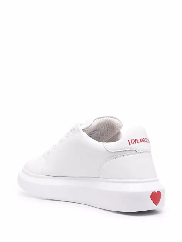 Love Moschino Heart-Patch Panelled Leather Sneakers