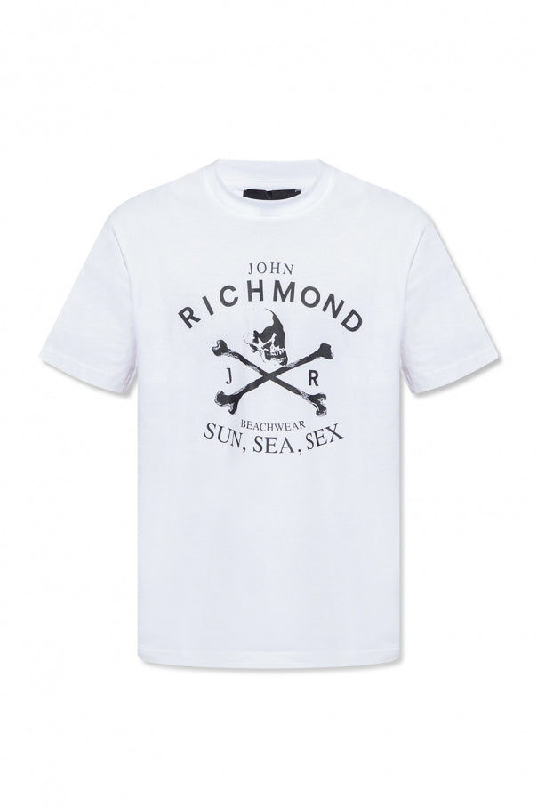 JOHN RICHMOND T-shirt with white skull print