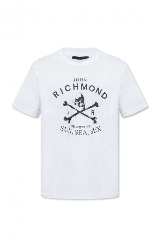 JOHN RICHMOND T-shirt with white skull print