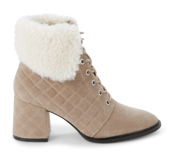 Karl Lagerfeld Paris Cantyn Faux Fur-Trim Suede Booties