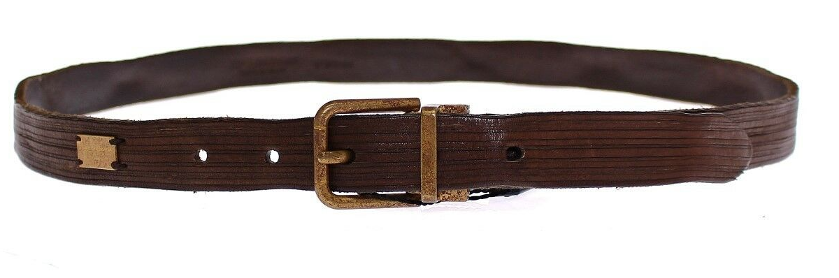 DOLCE & GABBANA Belt Brown Leather Logo