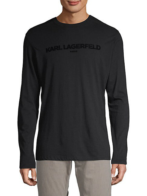 KARL LAGERFELD Graphic Long-sleeve Tee In Black