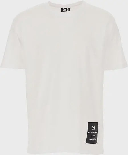 KARL LAGERFELD Logo Label T-shirt In White