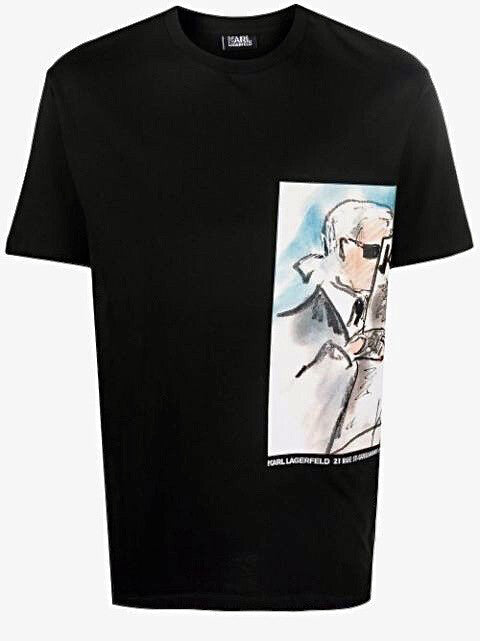 Karl Lagerfeld sketch-print cotton T-Shirt