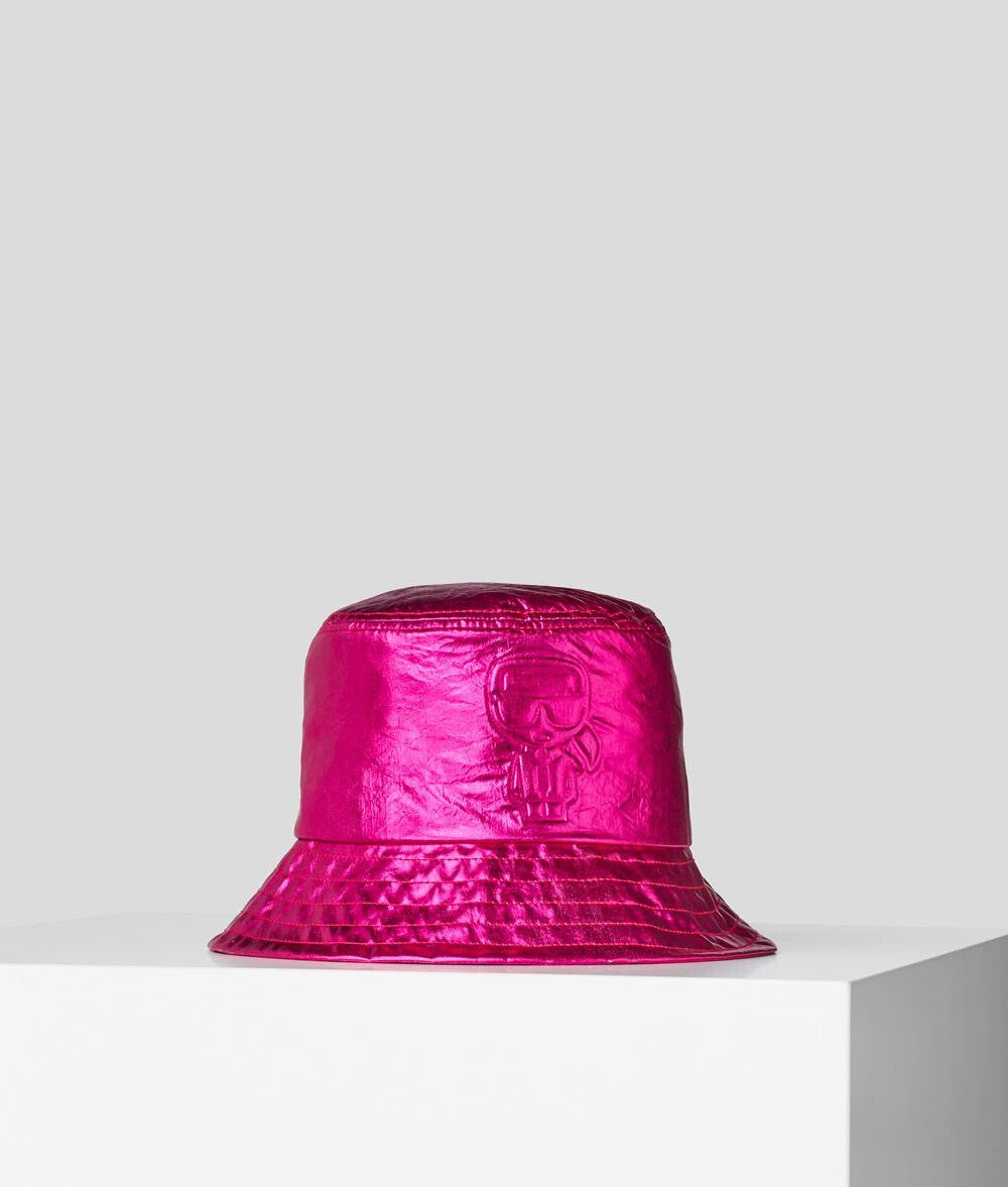 Karl Lagerfeld Metallic-Tone Bucket Hat - Pink