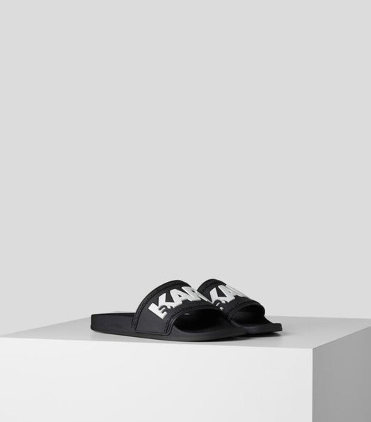 Karl Lagerfeld logo slip-on slides