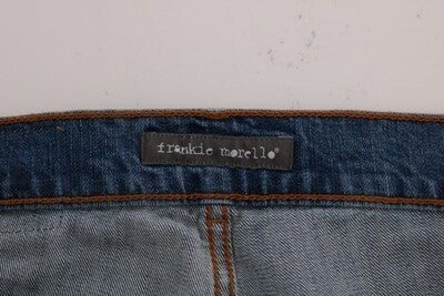 FRANKIE MORELLO Blue Wash Torn Dunfermile Slim Fit Jeans