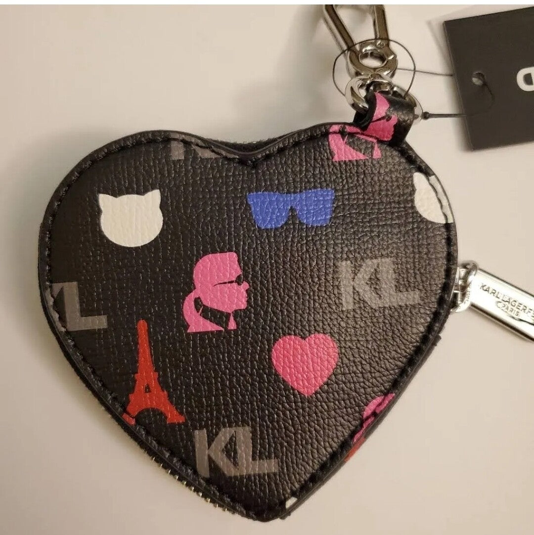 Faux Leather Heart Lanyard Coin Purse