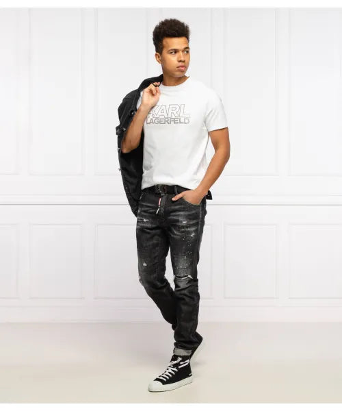 Studded logo print crew-neck T-shirt