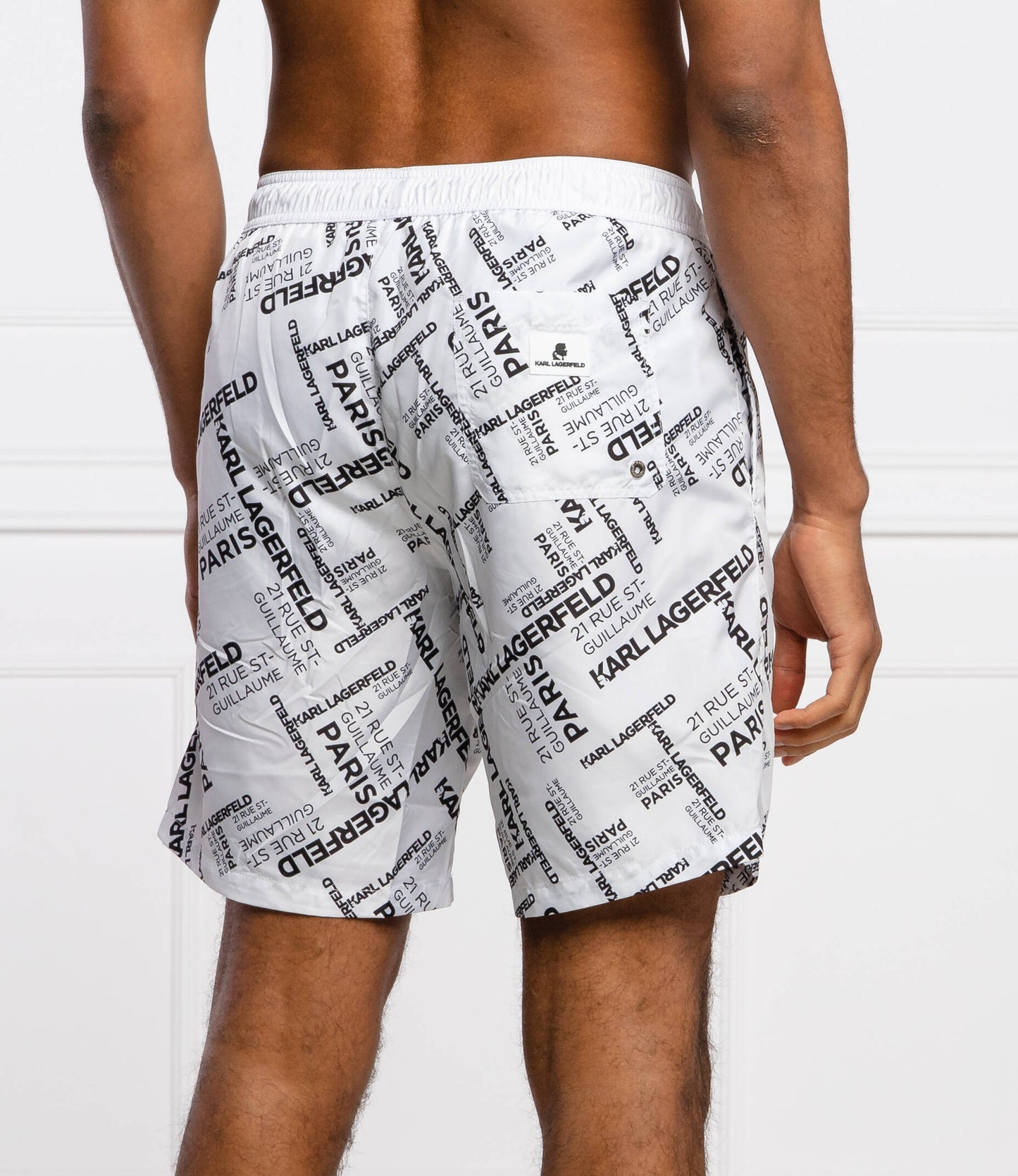 Karl LagerfeldMen's Swimwear Shorts Black with Patterns