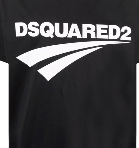 DSQUARED2 MEN'S LOGO PRINT COTTON T-SHIRT BLACK